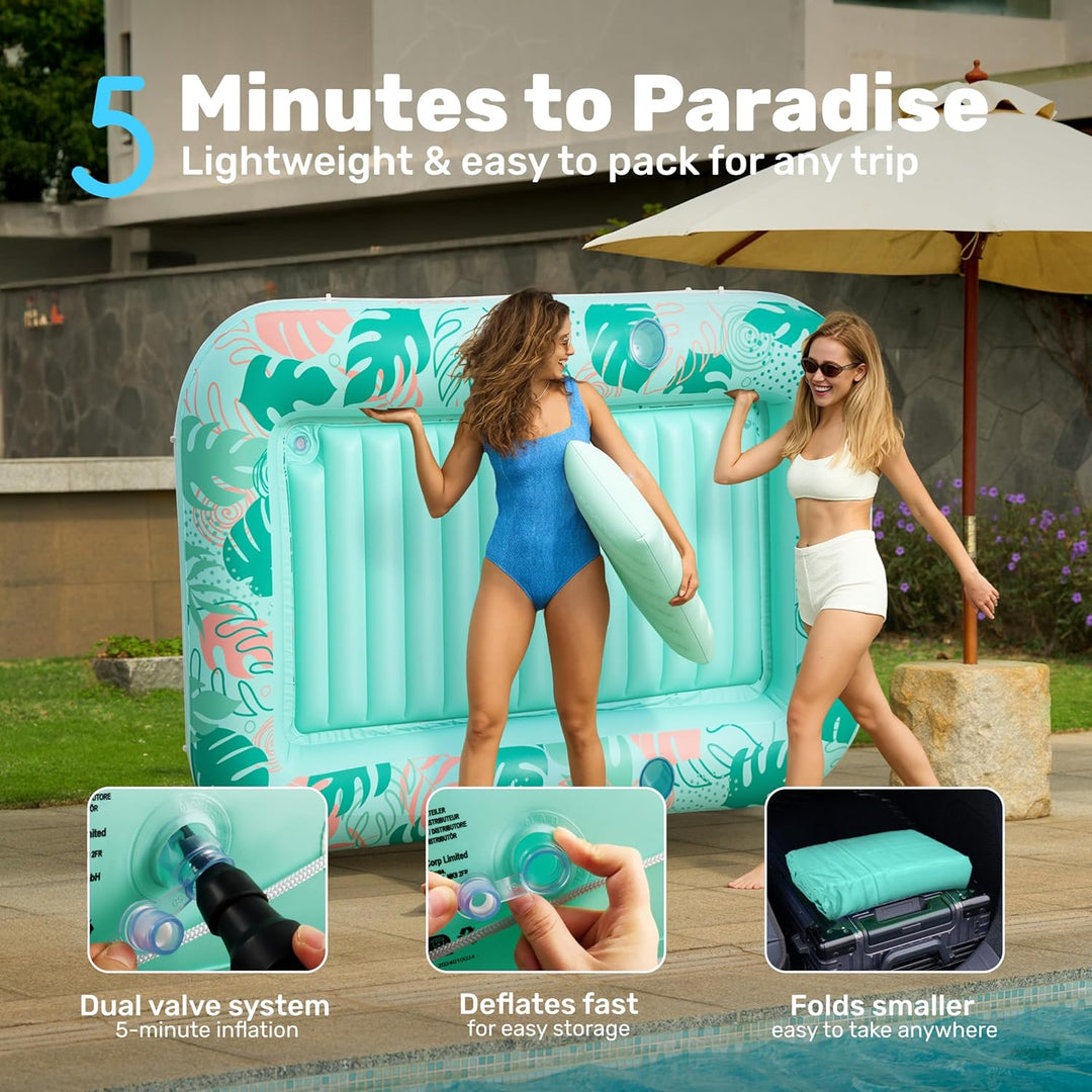 SLOOSH Aufblasbare Tanning Pool, 70" x 46"/ 85" x 57" Grosse aufblasbarer Luftmatratze für Erwachsen