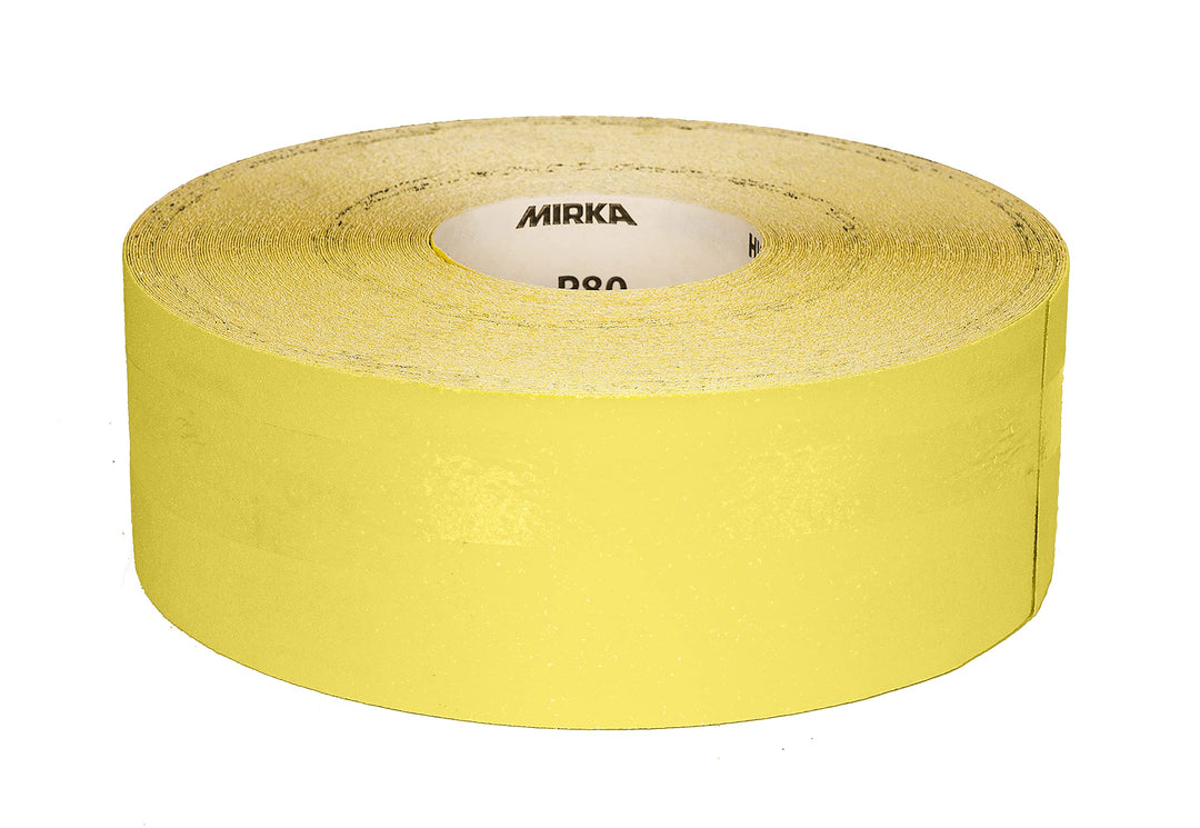 Mirka Yellow Schleifpapier Schleifrolle / 93mm x 50m / P180 / Schleifen von Hartholz, Weichholz, Far