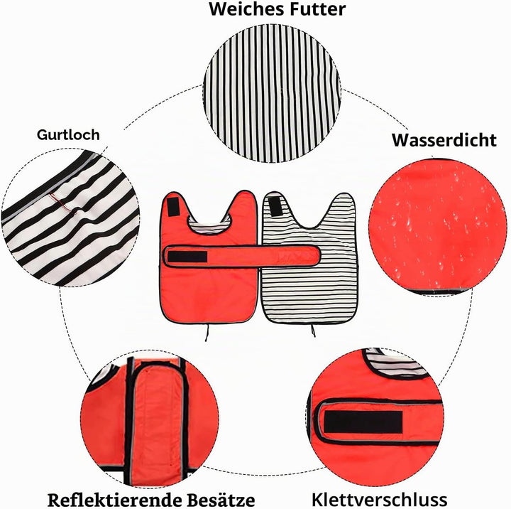 Geyecete Hunde Regenmantel,Einstellbar Wasserdicht Hundejacke für Dackel,Regenmantel mit reflektiere