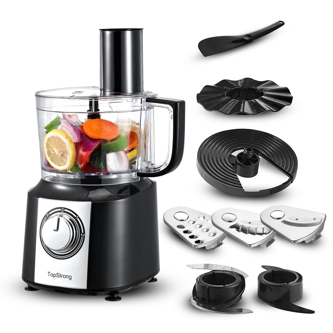 TopStrong Küchenmaschine, 800W küchenmaschine zerkleinerer, 2L Food Processor,Multizerkleinerer, Kom
