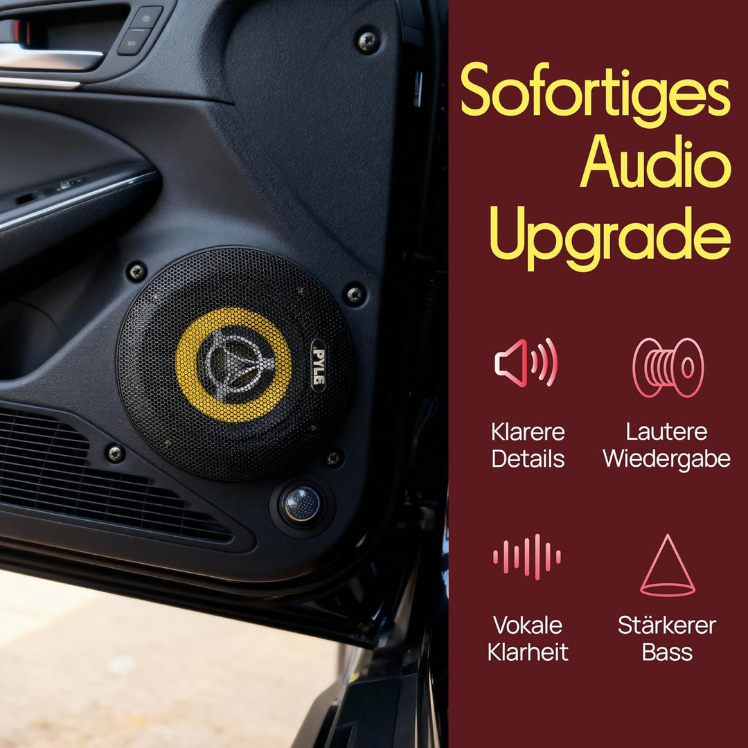 Pyle HiFi Lautsprecher Auto – Car HiFi Speakers – 2 Wege Lautsprecher Auto Boxen Set mit 120 Watt, 8