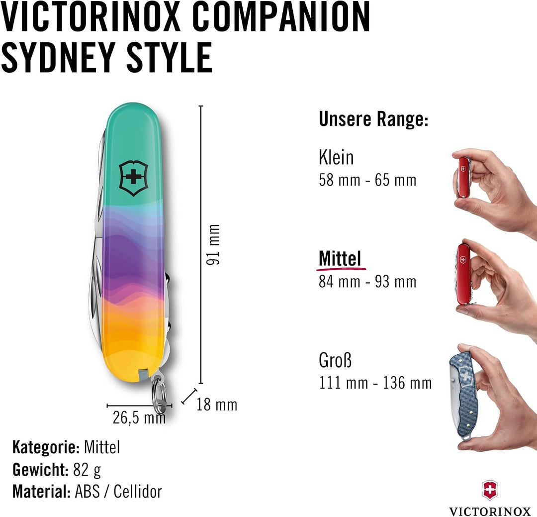 VICTORINOX Taschenmesser Companion, 16 Funktionen, Swiss Made, Multitool für Frauen, inkl. Geschenkb