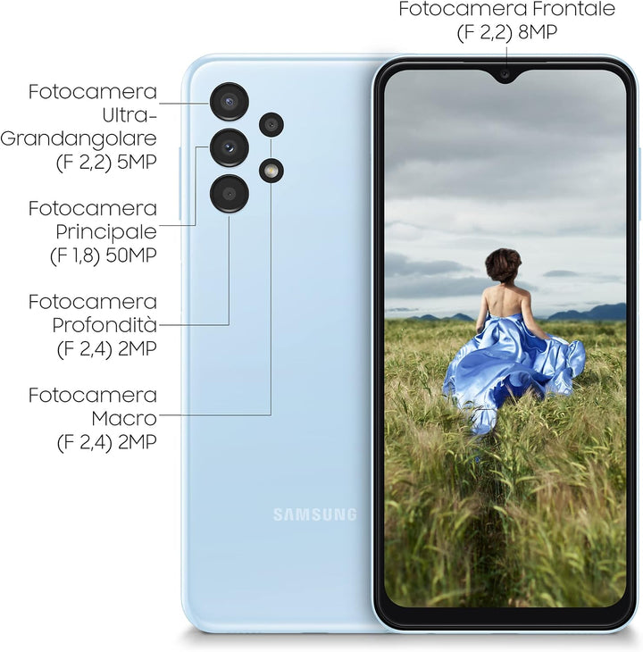 Samsung Galaxy A13 Android-Smartphone, 6,6 Zoll Infinity-V Display, Android 12, 4 GB RAM und 128 GB