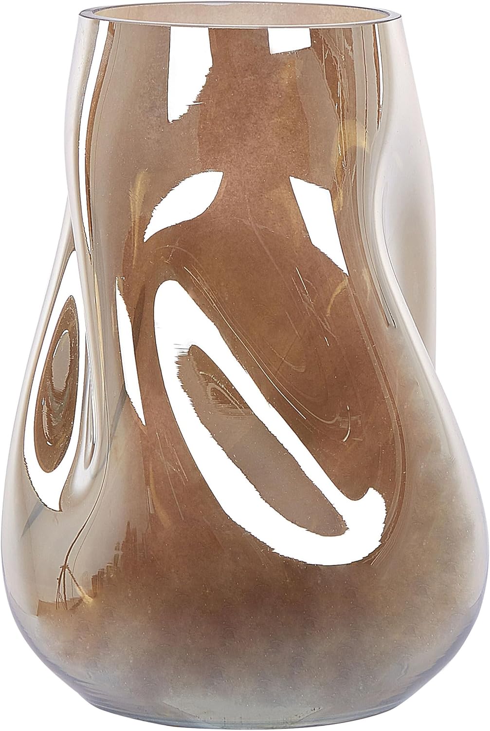 Deko Blumenvase Glas braun 27 cm geschwungen mit breiter Öffnung Modern Imeros