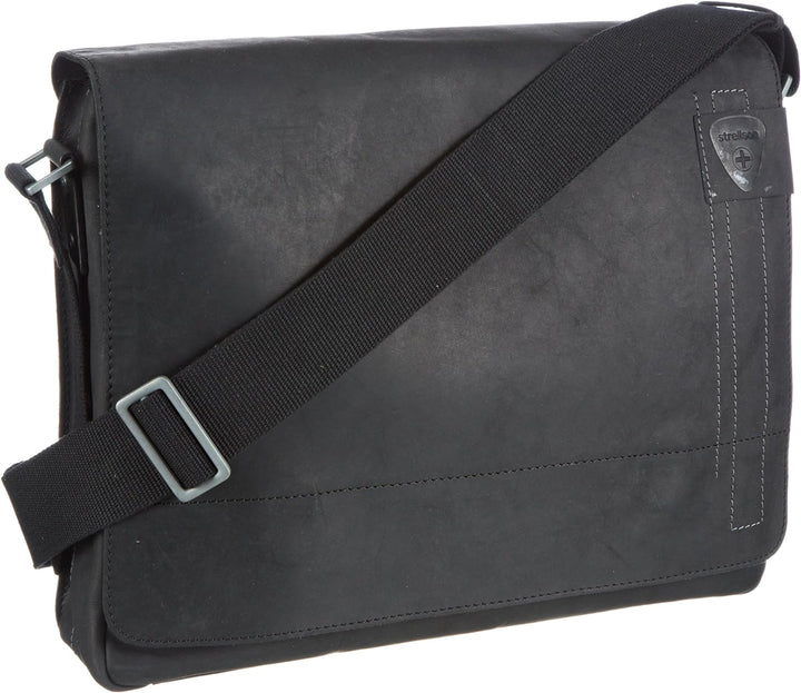 Strellson Herren Messenger Richmond Tasche aus Leder Schwarz (Black 900), Schwarz (Black 900)