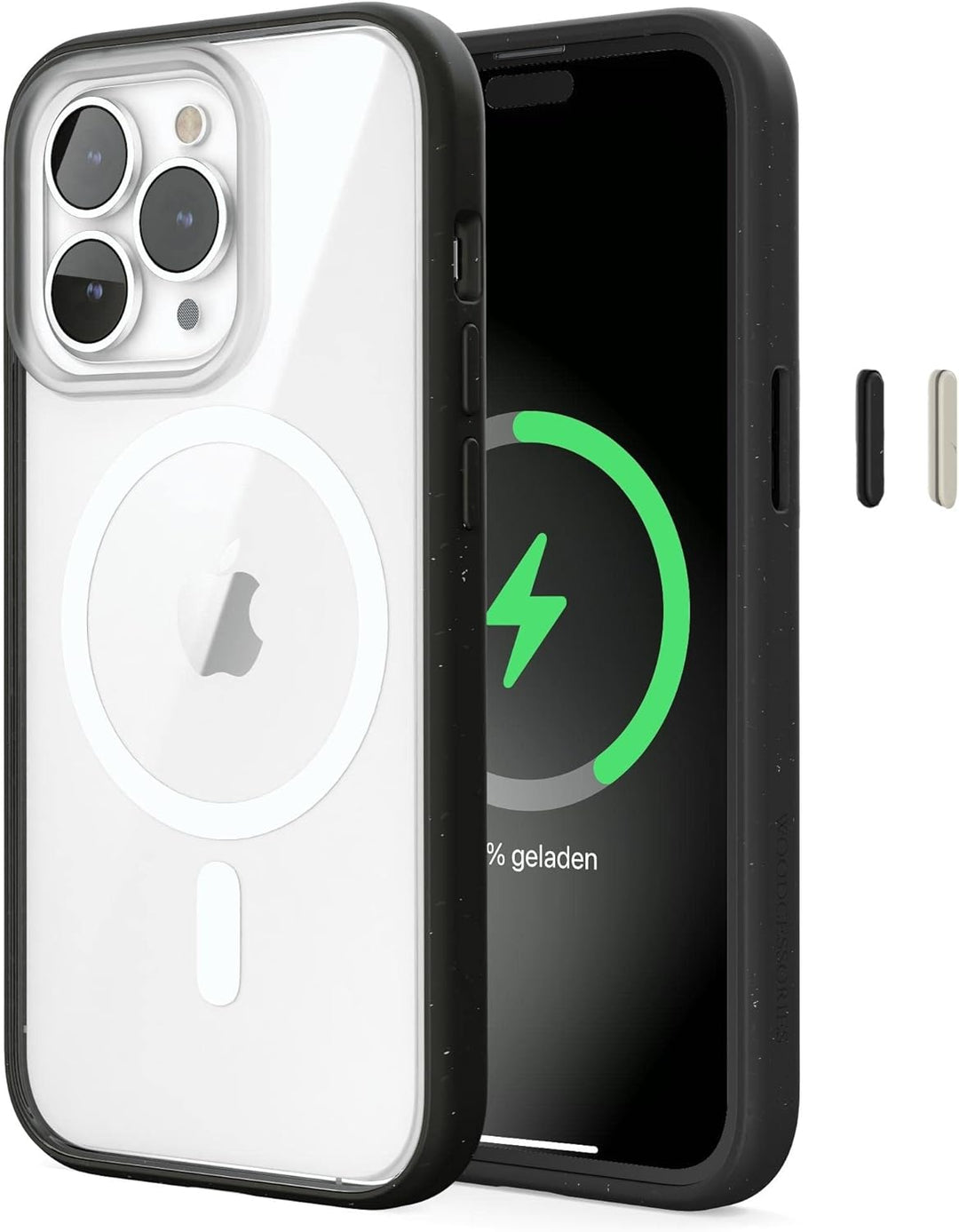 Woodcessories - Magnetisches Bio Clear Case transparent kompatibel mit iPhone 14 Pro Max Hülle durch