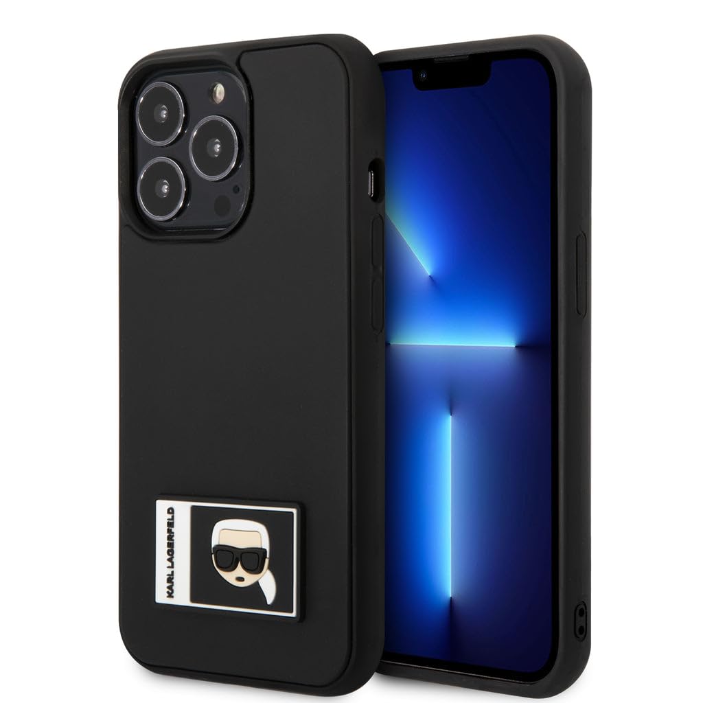 Karl Lagerfeld KLHCP13L3DKPK Hülle für iPhone 13 Pro / 13 6,1" schwarz/Black hardcase Ikonik Patch