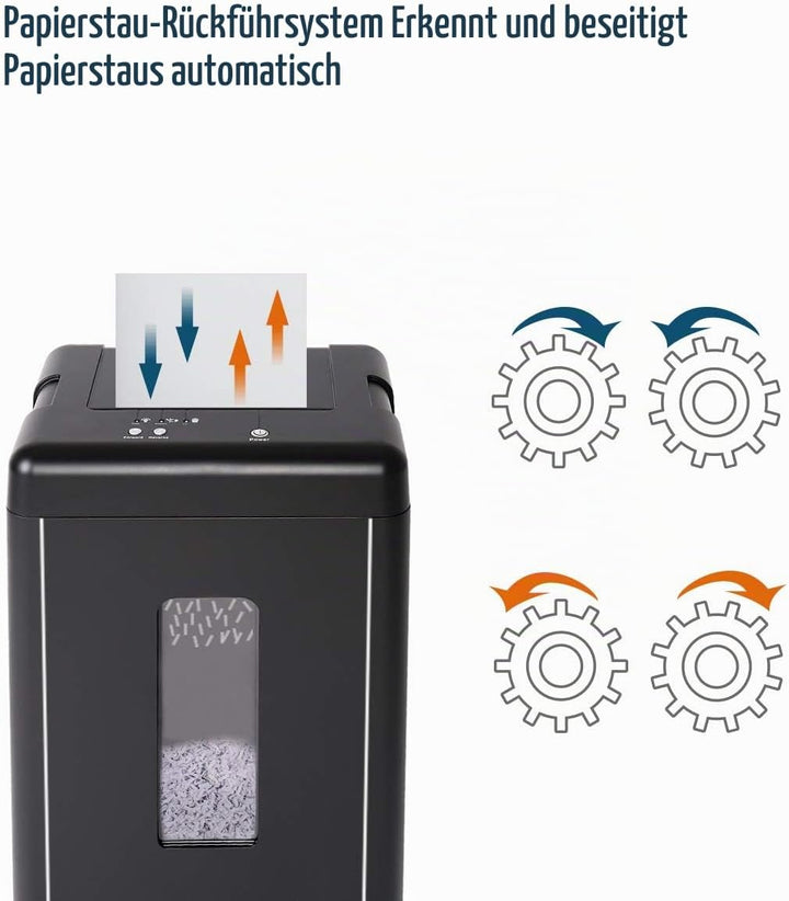 WOLVERINE 15-Blatt-P5-Hochsicherheits-Aktenvernichter mit Super-Mikroschnitt für schweres Papier, CD