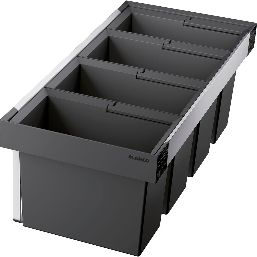 BLANCO Flexon II 90/4, Müllsystem für die Abfalltrennung in der Küche, mit 4 Mülleimern (3 x 19 l /