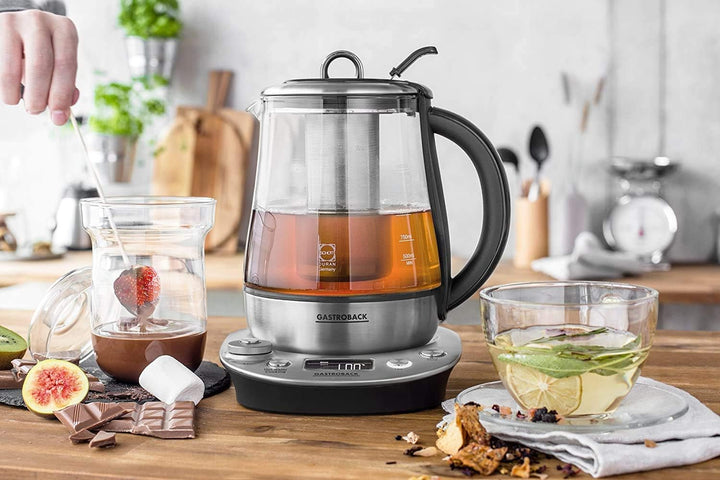 Gastroback 42438 Design Tea and More Advanced Automatischer Teekocher und Wasserkocher, Multifunktio