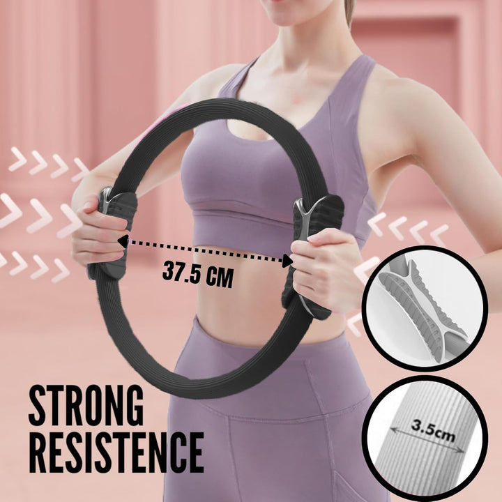 Pilates-Ring mit doppeltem rutschfesten Griffen-Pilatesring für Bauch, Beine, Po Übungen. Yoga Ring-