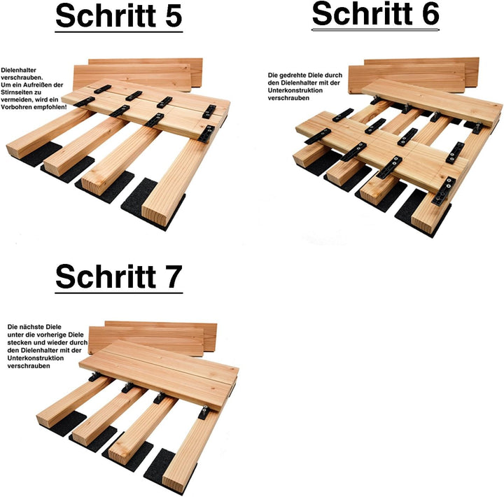 My Plast Terrassen-Abstandhalter – unsichtbarer Distanzhalter inkl. V2A Schrauben für ALU und Holz U