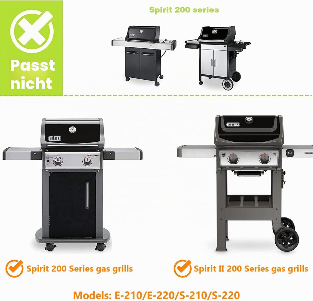 7637 Grillroste und Grillplatte für Weber Spirit I &amp; II 200 Serie - E210 E220 S210 S220 mit Frontste