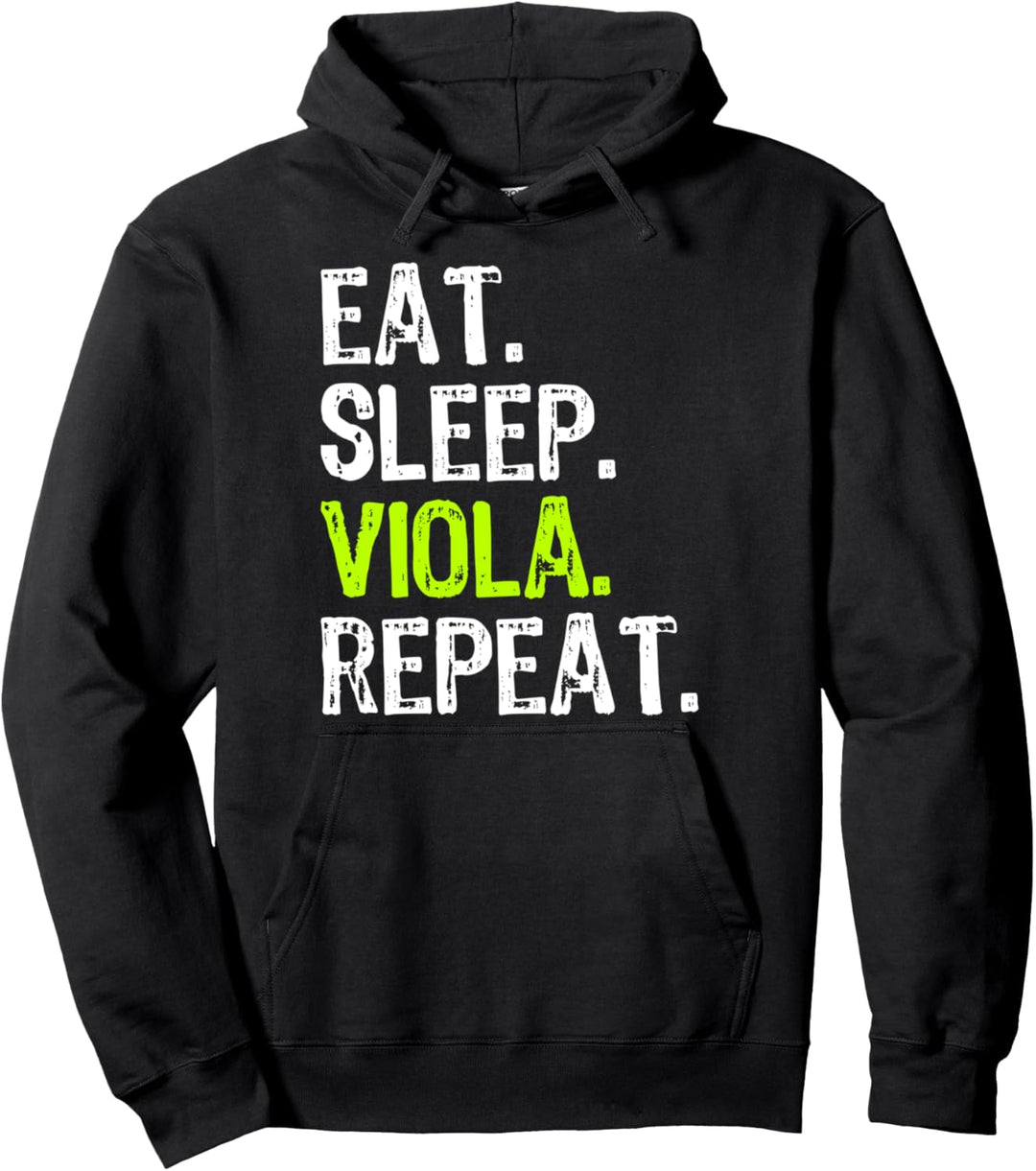 Eat Sleep Viola Repeat Player Violist Funny Pullover Hoodie