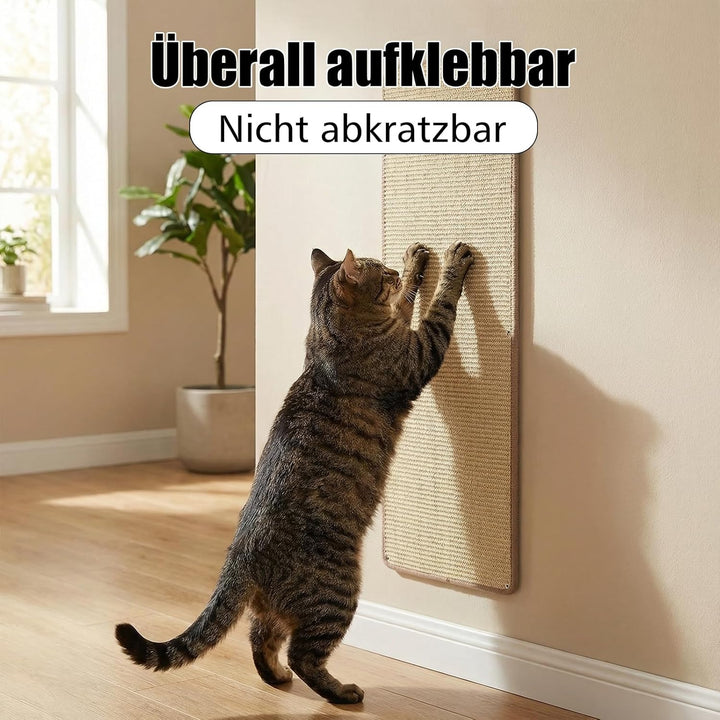 Kratzmatte Katze 40x100cm Natürlicher Sisal Teppich, Selbstklebende Kratzmatte für Katzen, Kratzschu
