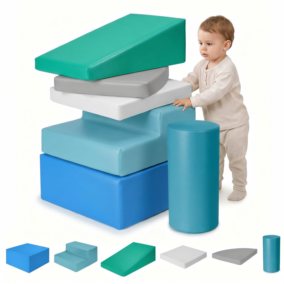 Schaumstoff Bausteine Kinder Klettern: 6 Softbausteine Riesenbausteine Spielbausteine - Indoor Weich