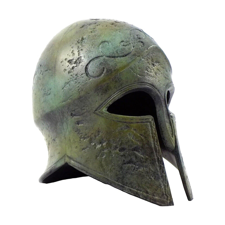Antiker griechischer korinthischer Helm, echte Bronze-Metallkunst-Skulptur