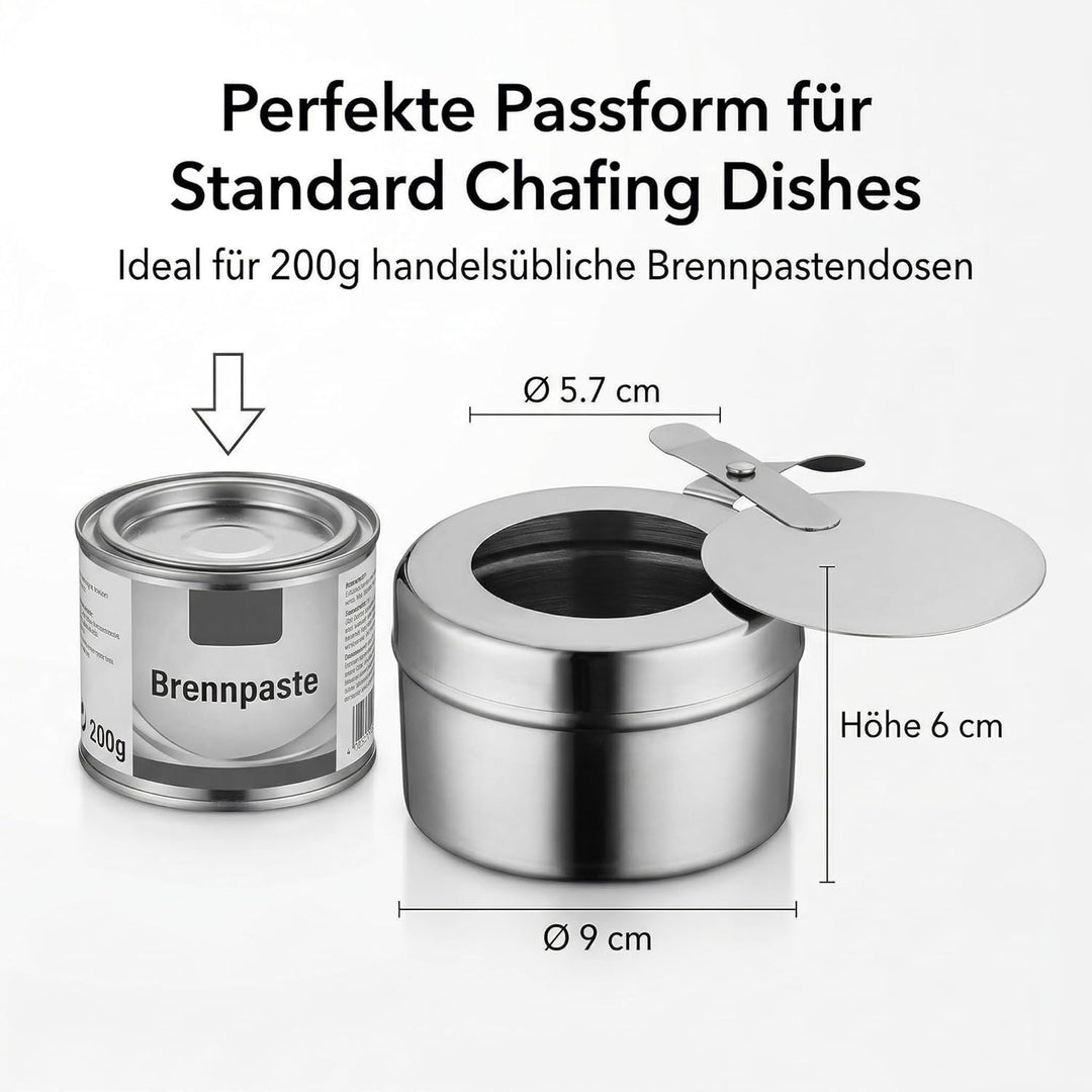 HEMOTON Edelstahl Brennstoffbehälter 2 Stück Mit Deckel Für Spiritusbrenner Chafing Dish Brennpasten