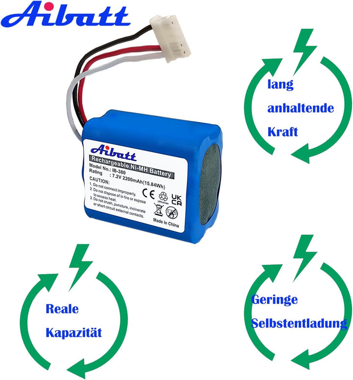 NI-MH akku wiederaufladbar, Ersatz-akku für IRobot Braava 380, 380T, 390T,Kompatibel mit Mint 5200 5