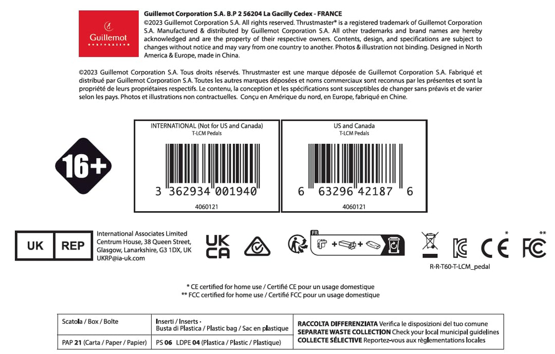 Thrustmaster T-LCM - Loadcell Pedal Set für PS5 / PS4 / Xbox Series X|S/Xbox One/PC T-LCM Pro Pedals