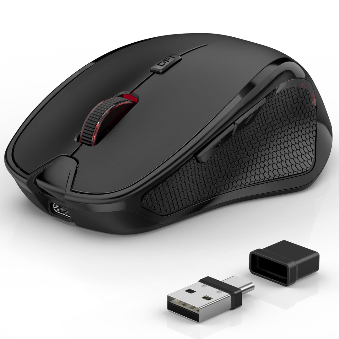 Azmall Ergonomische Maus Kabellos für Laptop/PC/MacBook/iPad, 2.4GHz & Bluetooth Büro Stumme Funkmau