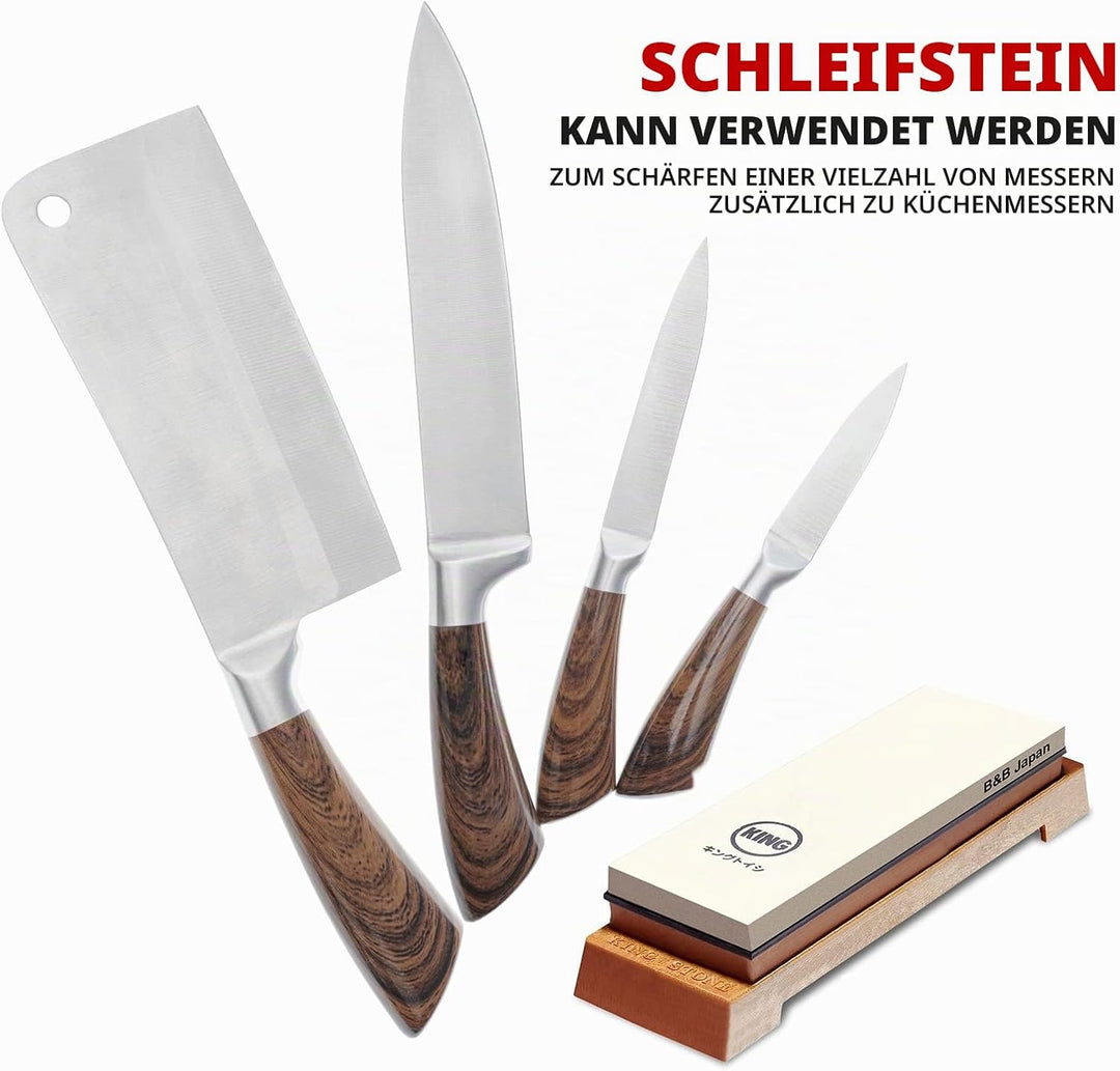 KING Schleifstein-Starter-Set enthält 1000/6000er Körnung, Kombinationsschleifstein, hergestellt in
