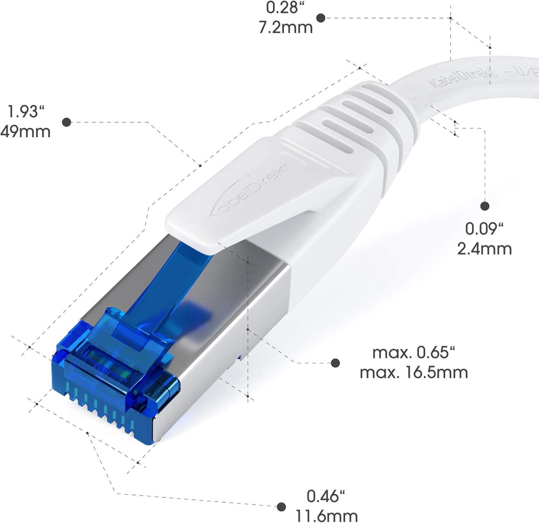 KabelDirekt – LAN Kabel flach, bruchfest konstruiert – 20m (CAT7 Kabel & Netzwerkkabel, 10 Gbit/s, b