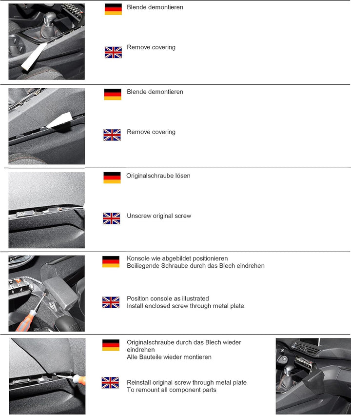 KUDA 2535 Halterung Kunstleder schwarz für Peugeot 3008 & 5008 (2. Gen) ab 2016, 2535