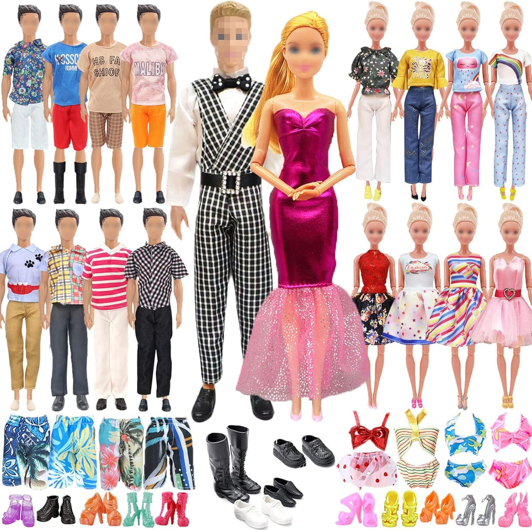 27 Stück Kleidung und Zubehör Kompatibel mit Barbie Ken, 1 Anzug 5 Freizeitbekleidung 2 Badehose, 1