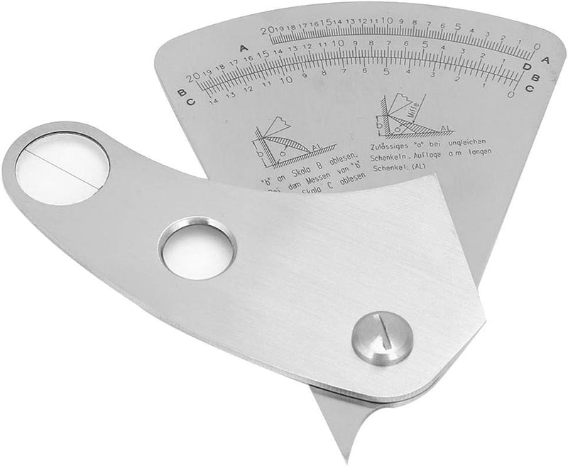 Candeon Schweisslehre Schweissnahtleere, Edelstahl Fächerförmig Schweisslehre, 0-20mm Weld Gauge Sch