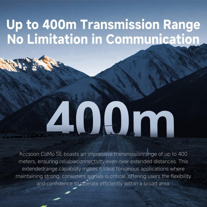 Accsoon Como SE Wireless Intercom Headset System, 2,4 GHz Vollduplex-Kommunikation, 1312ft/400m Reic