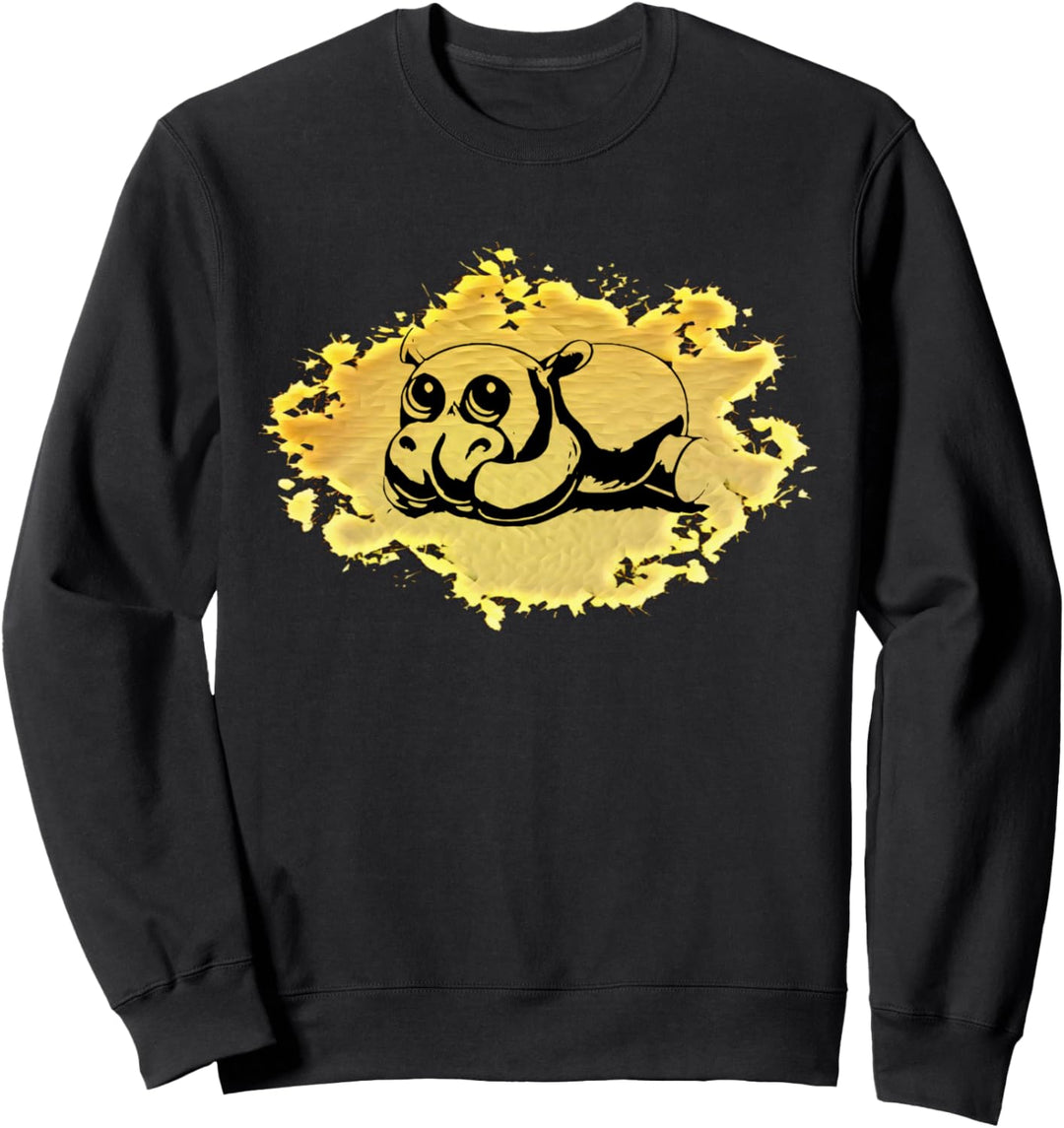 Nilpferd Motiv Flusspferde Wildtiere Tiere Afrika Nilpferde Sweatshirt