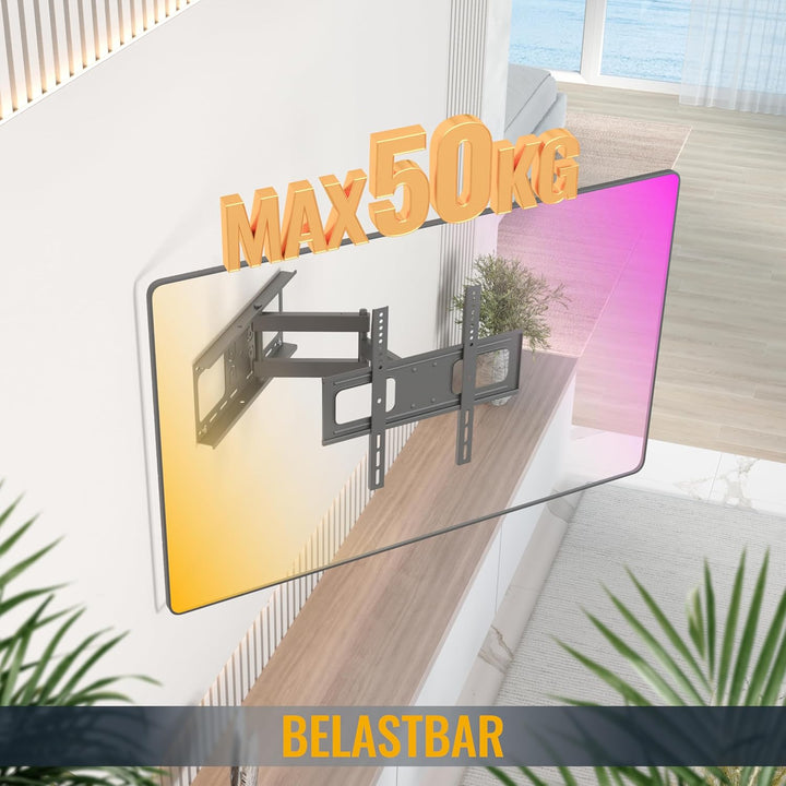 RICOO TV Wandhalterung Fernseher Schwenkbar Neigbar für 32-55 Zoll, Universal TV Halterung S3744, Fe