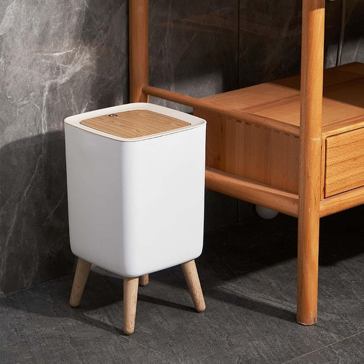 Kitchen Move MALMO SQUARE Touch-Kosmetikeimer mit Füssen, 10 l, Holzfarben