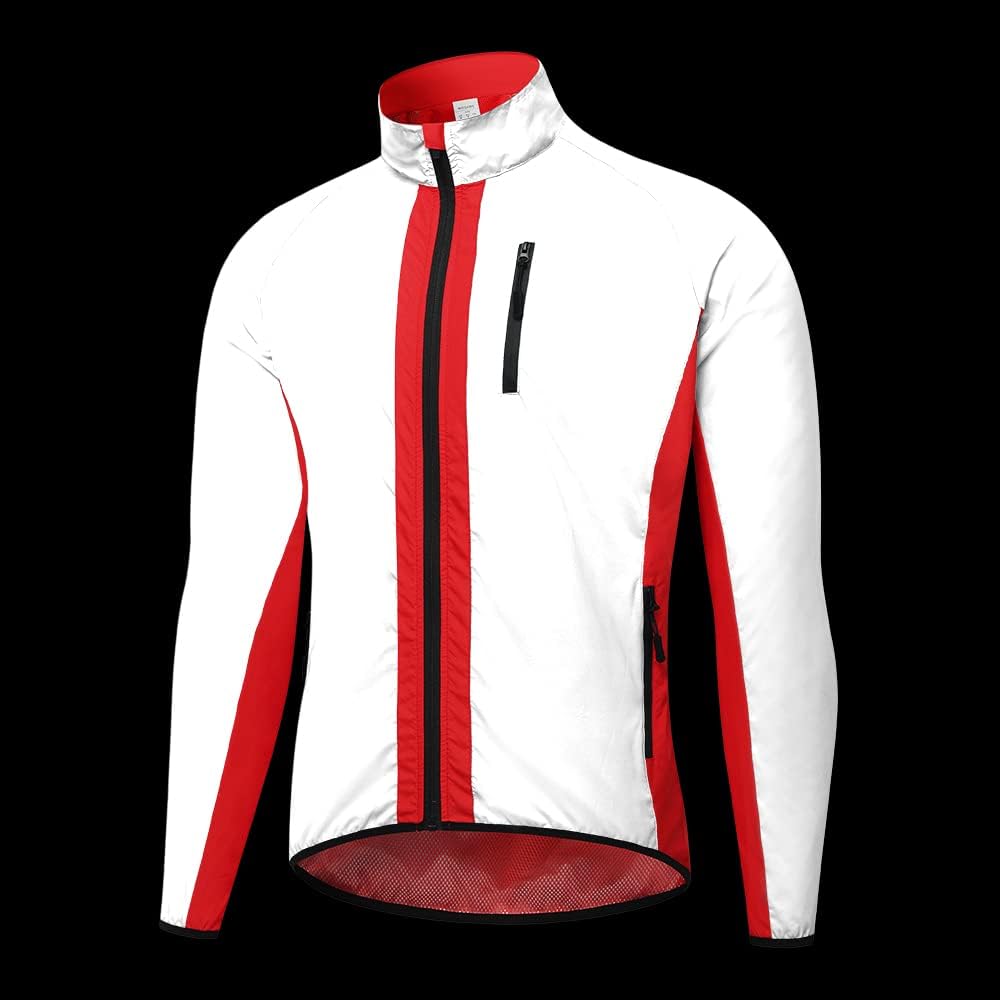 WOSAWE 360 Reflektierende Herren-Sportjacke, Winddicht Wasserabweisend Fahrradjacke Leicht Laufweste