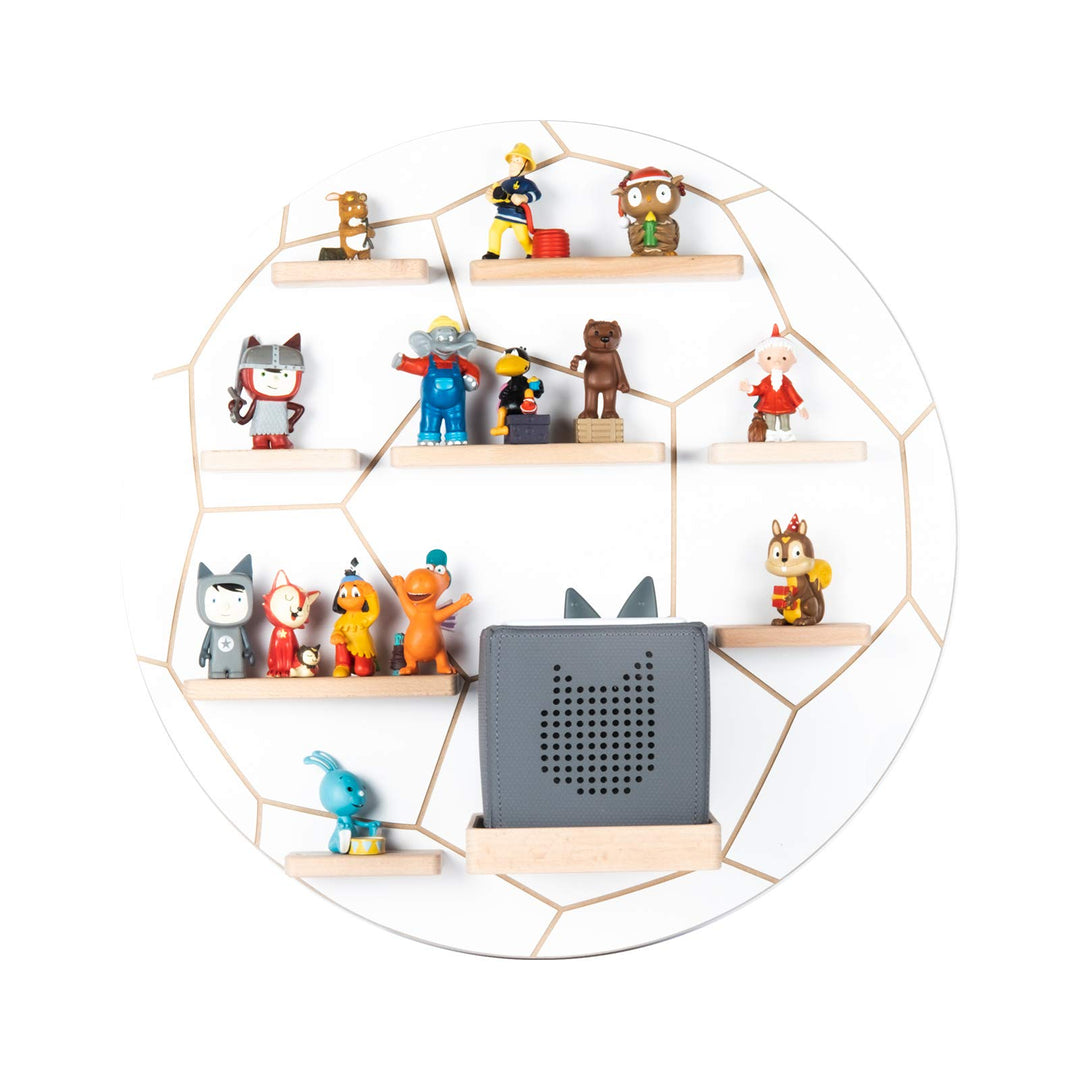 BOARTI das Original Kinder Regal Fussball in Weiss - geeignet für die Toniebox und ca. 35 Tonies - z