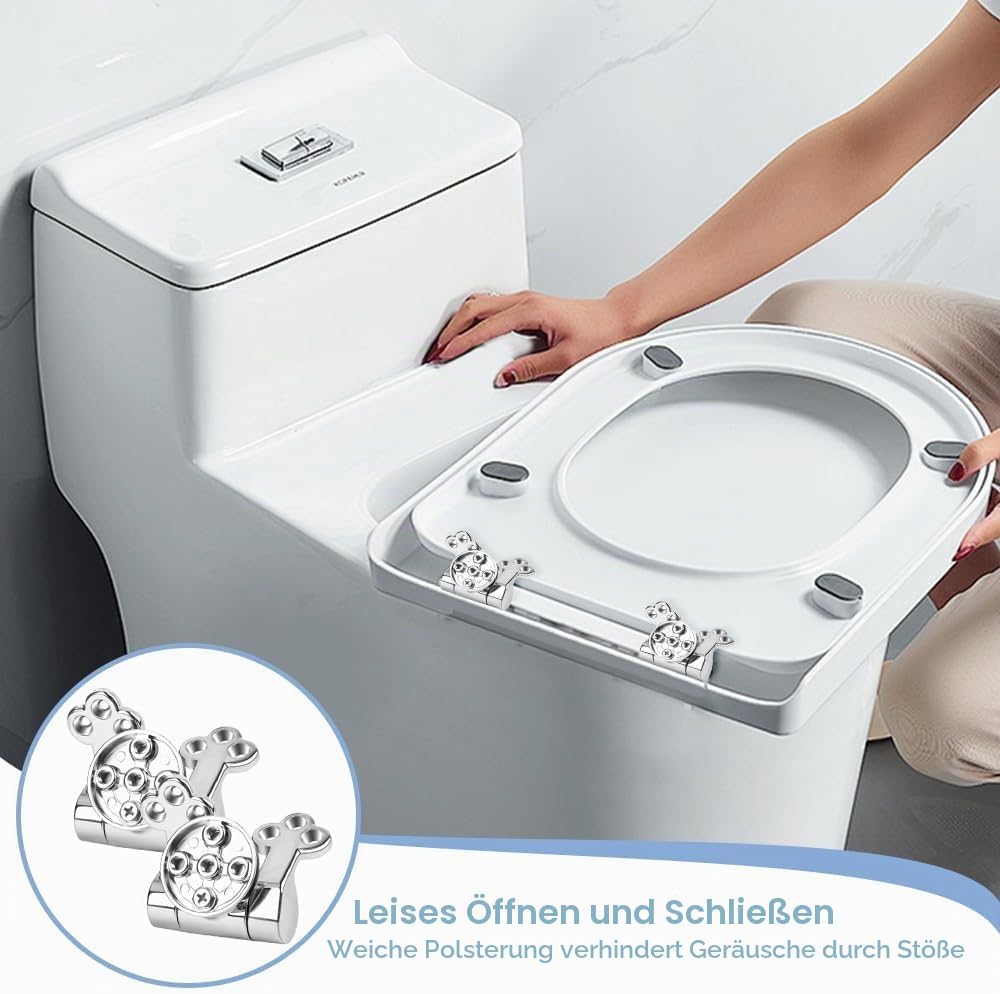 Wc Sitz Scharniere Ersatzteile, Befestigungs-Set für Toilettendeckel mit Absenkautomatik WC Scharnie