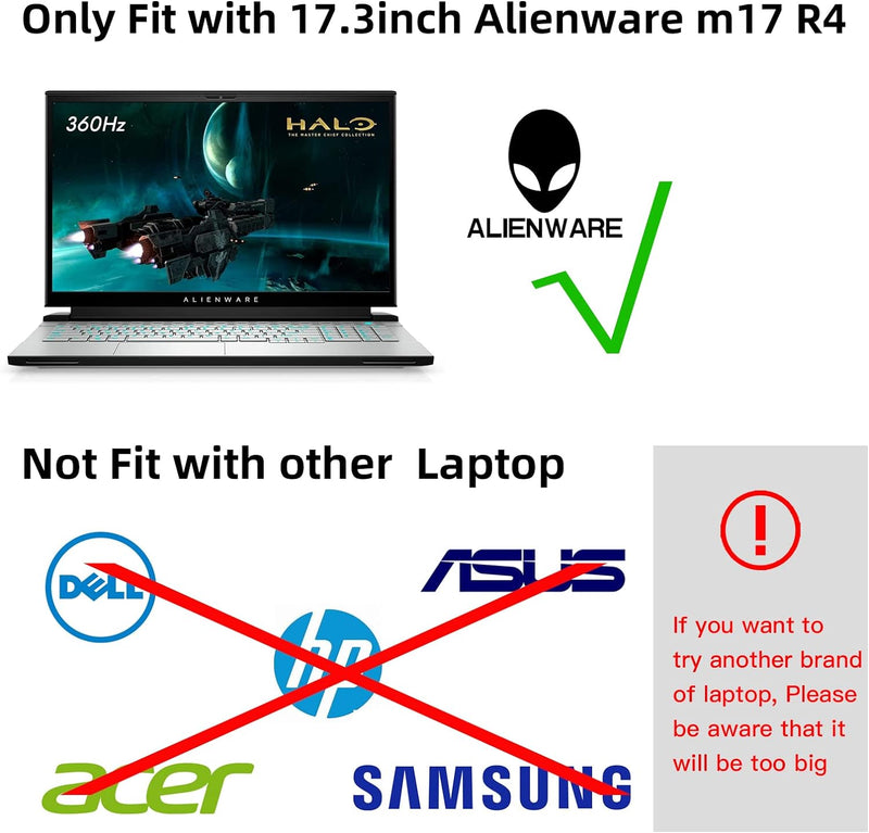 Smatree Hartschale für Laptop, nur kompatibel mit Alienware M17 R4/R3/R2 17,3 Zoll, Alienware x17 R1