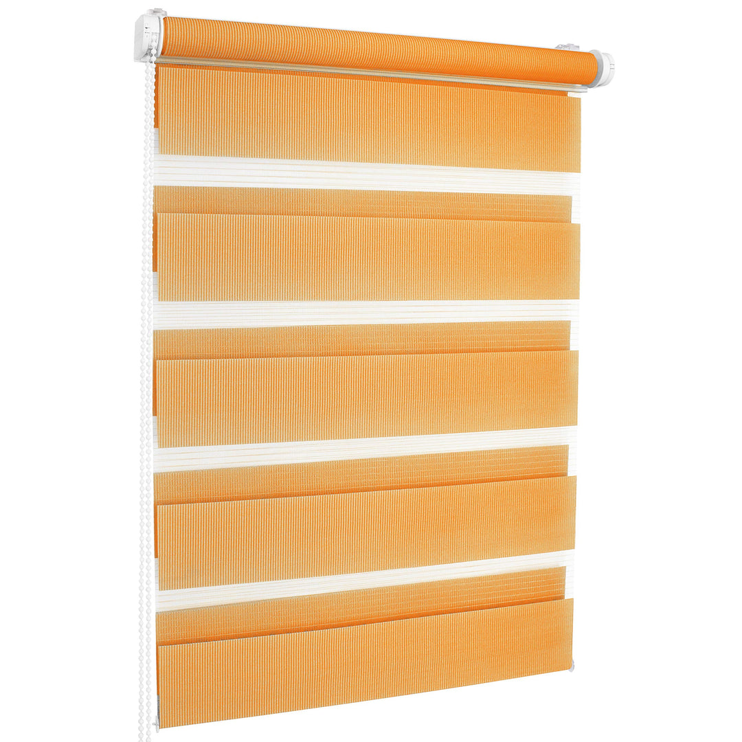 ROLLMAXXX Duo-rollo Doppelrollo Klemmfix ohne Bohren (90 x 220 cm, Orange) 90 x 220 cm Orange, 90 x