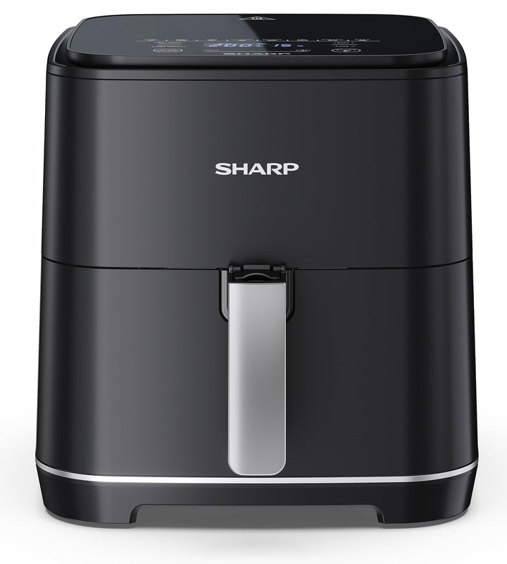 SHARP AF-GS552AE-B Heissluftfritteuse 5,5L mit digitaler Steuerung – Touchdisplay Funktion, 8 Progra