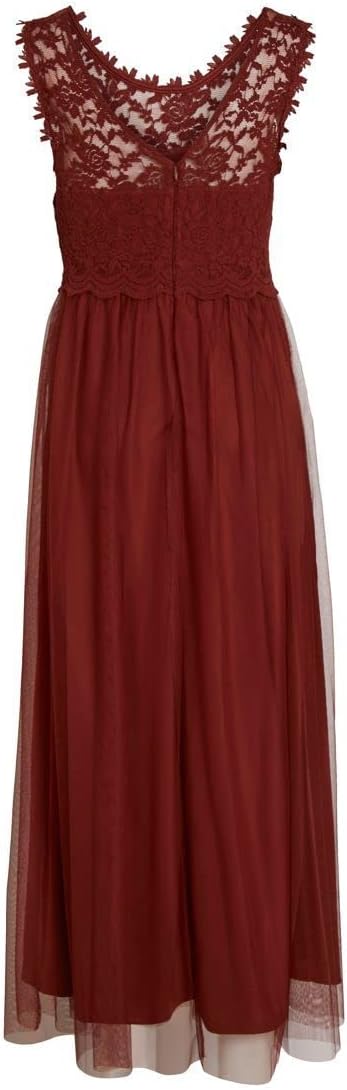 Vila NOS Women's Vilynnea Maxi Dress-Noos Party 34 Fired Brick, 34 Fired Brick