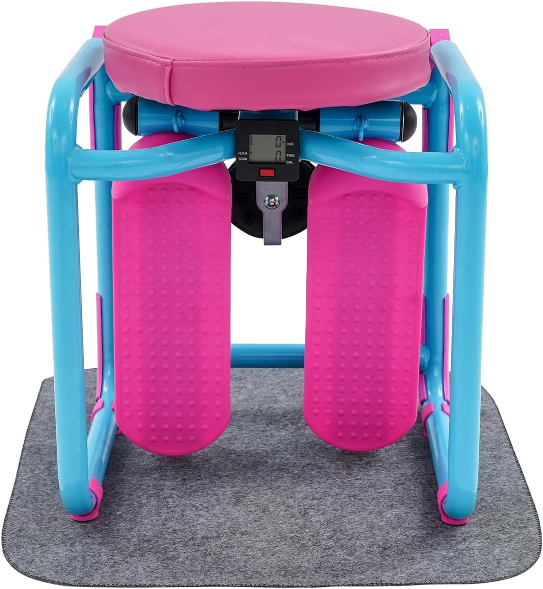 2 In 1 Hüfttwister & Stepper für Zuhause Testsieger Bis 150KG Mini Stepper mit LCD Display, 2 Widers