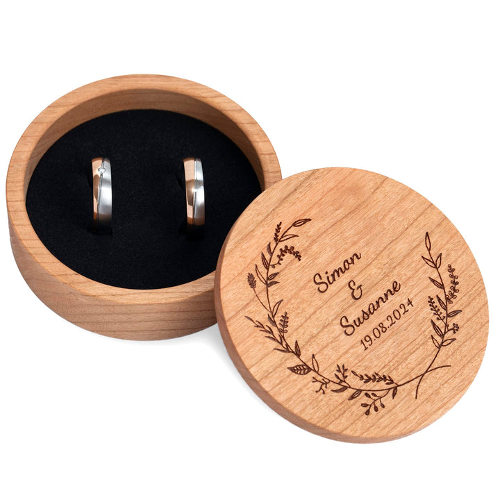 Rosenkranz Box aus Holz mit individueller Gravur, Schmuckkästchen, personalisiertes Geschenk zur Tau
