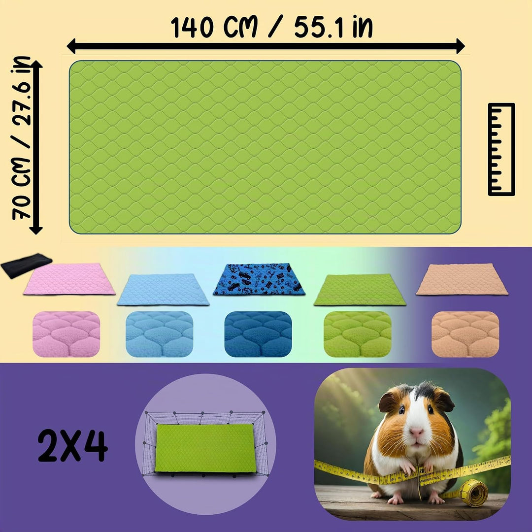 NEO SOLVO Käfig Einlage für Meerschweinchen und Kaninchen – 70 x 140 cm (2 x 4) mit abnehmbarer Flee