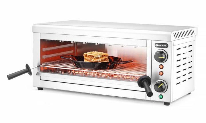 HENDI Salamander mit Quarz-Infrarotheizelement, Elektrogrill, Elektro-lift, Entspricht IPX3 Norm, 3