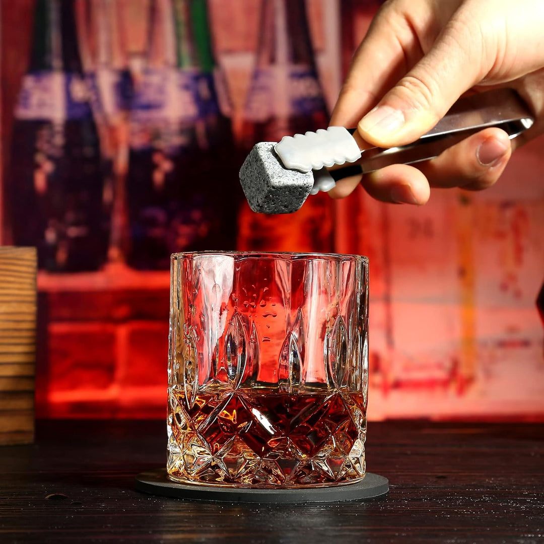 Whisiskey- Whiskey Set Geschenk -Whiskey Geschenke für männer-Whiskyglas-Set 2 Whisky -8 Whisky Stei