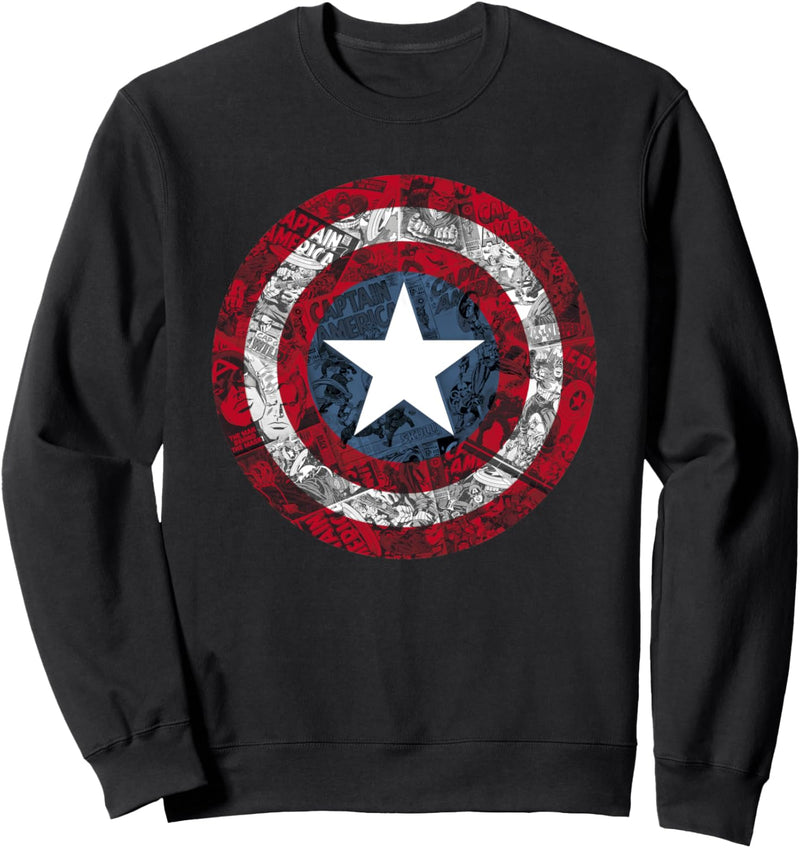 Marvel Captain America Shield Comic Page Fill Logo Sweatshirt