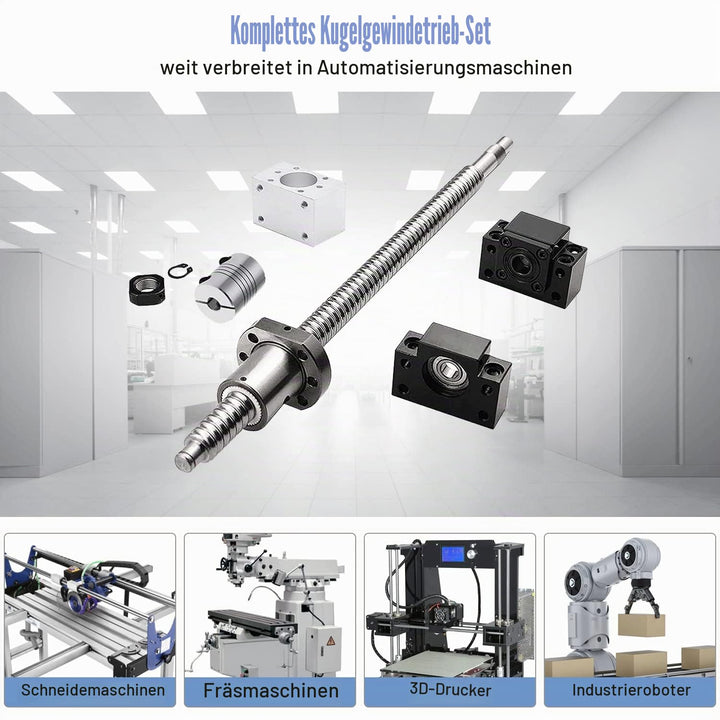 CNCMANS SFU1204 Kugelumlaufspindel, SFU1204 1500mm Edelstahl Ball Screw Gewindespindel mit Bearbeite