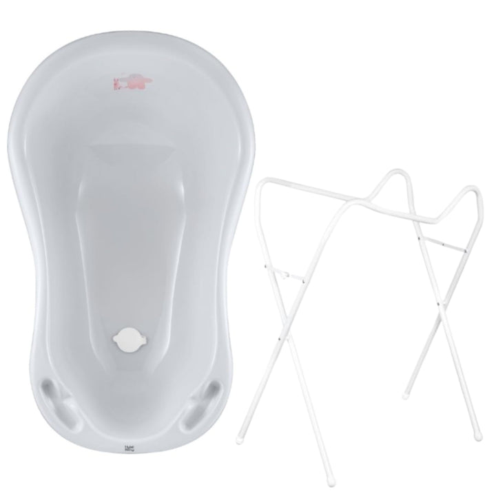 Hylat Baby Friends Grau Babywanne mit Gestell und Badewannenstöpsel - TÜV Rheinland zertifiziert - S