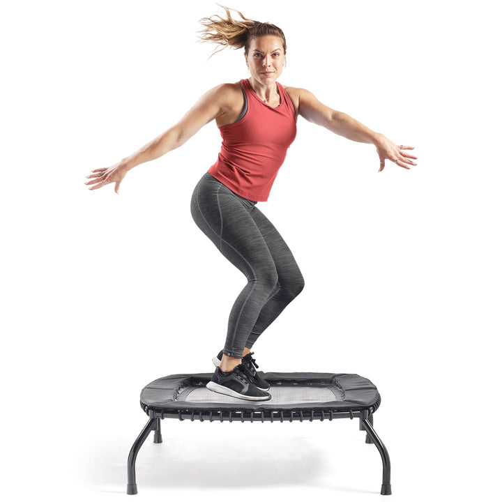 Sunny Eckiges Fitness-Trampolin mit Bungee-Federung, 91/102 cm | Trampolin ohne Metallfedern, Einzel